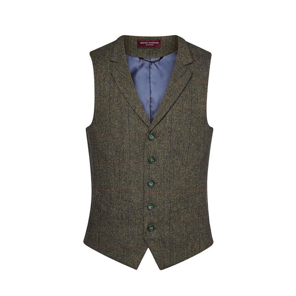Memphis Men s Waistcoat Green Blue Check