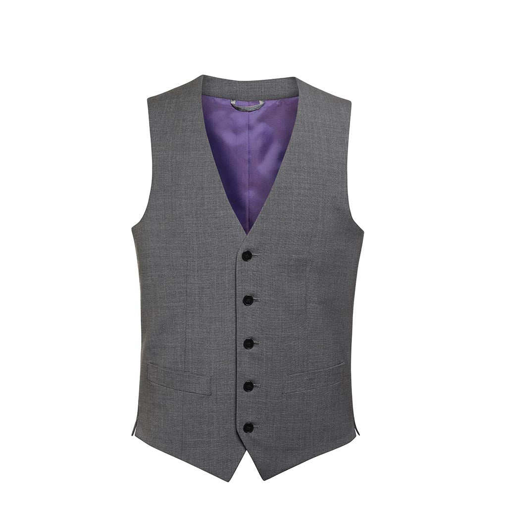 Busso Mens Waistcoat Light Grey