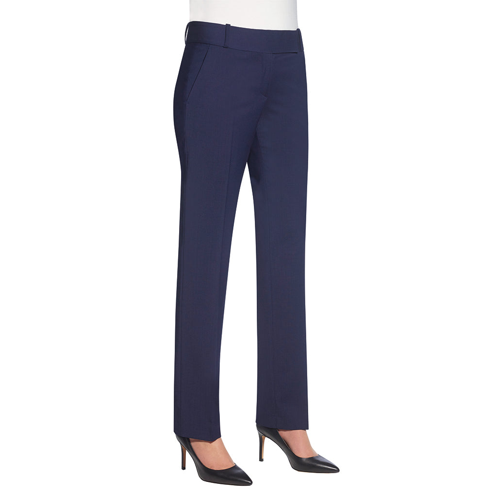 WES Formals by Westside Checked Mid Blue Slim Fit Trousers