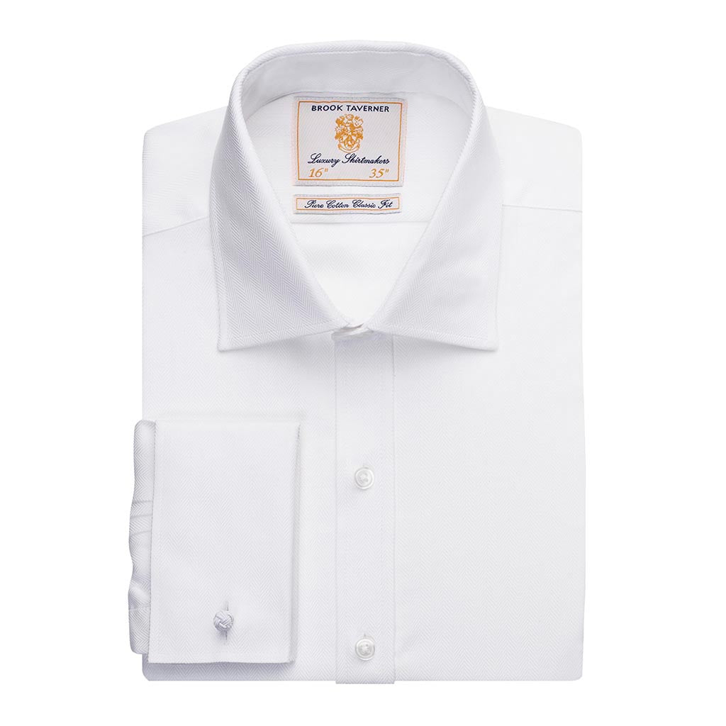 Andora Classic Fit Shirt Cotton Herringbone