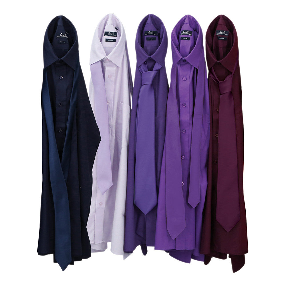 Premier Poplin Shirts (Navy, Lilac, Purple, Violet, Aubergine) - peterdrew.com
 - 1