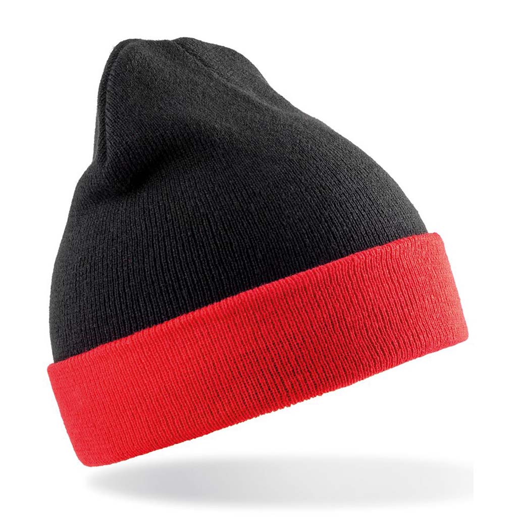 Recycled black compass beanie