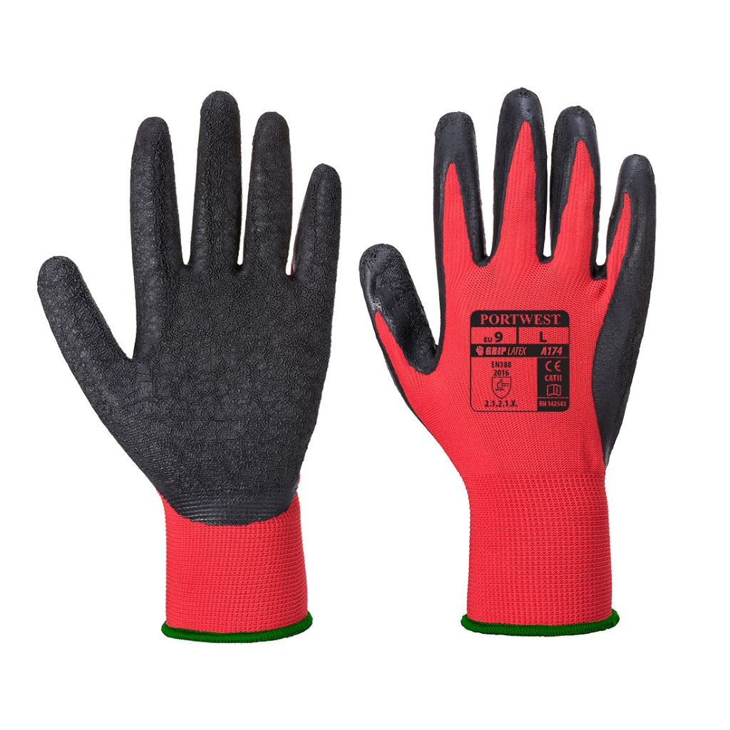 Flex Grip Latex Glove A174 RedBlack