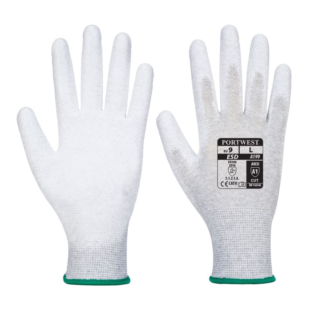 Antistatic PU Palm Glove A199 Grey