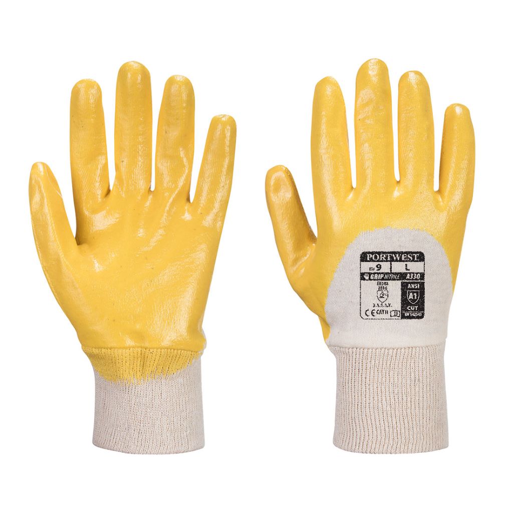 Nitrile Light Knitwrist Glove A330 Yellow