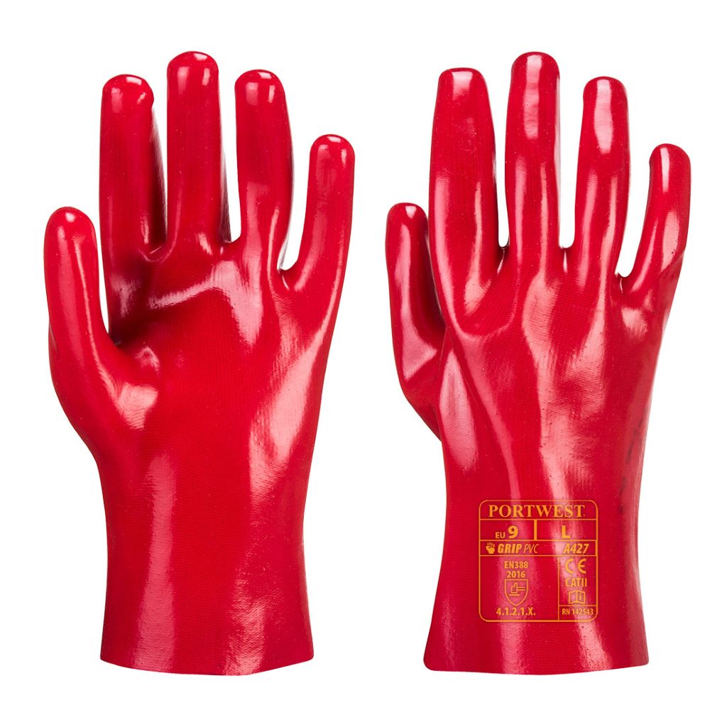 PVC Gauntlet  27cm A427 Red