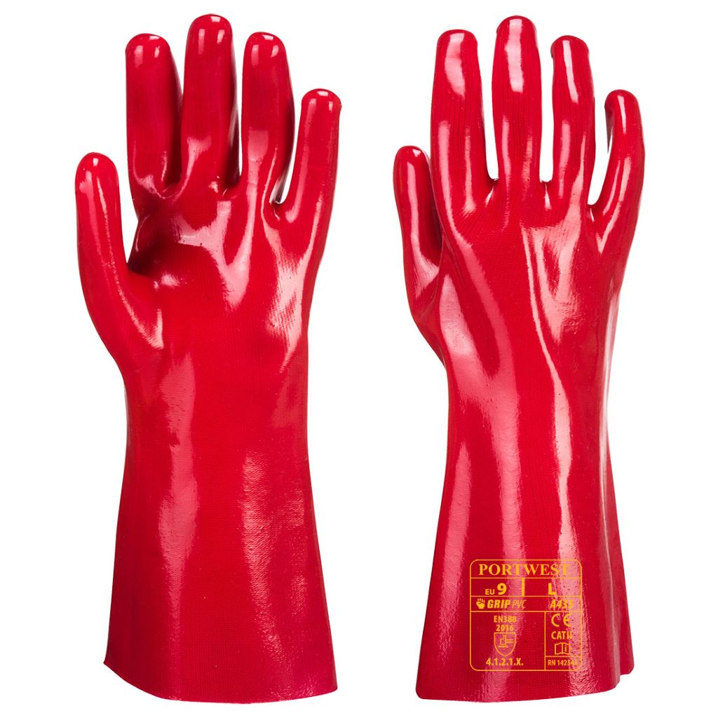 PVC Gauntlet  35cm A435 Red