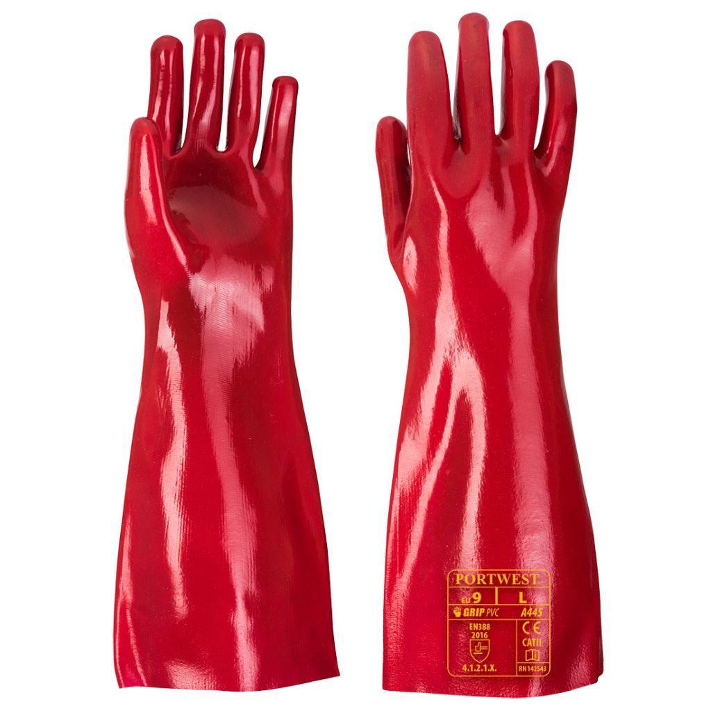 PVC Gauntlet  45cm A445 Red