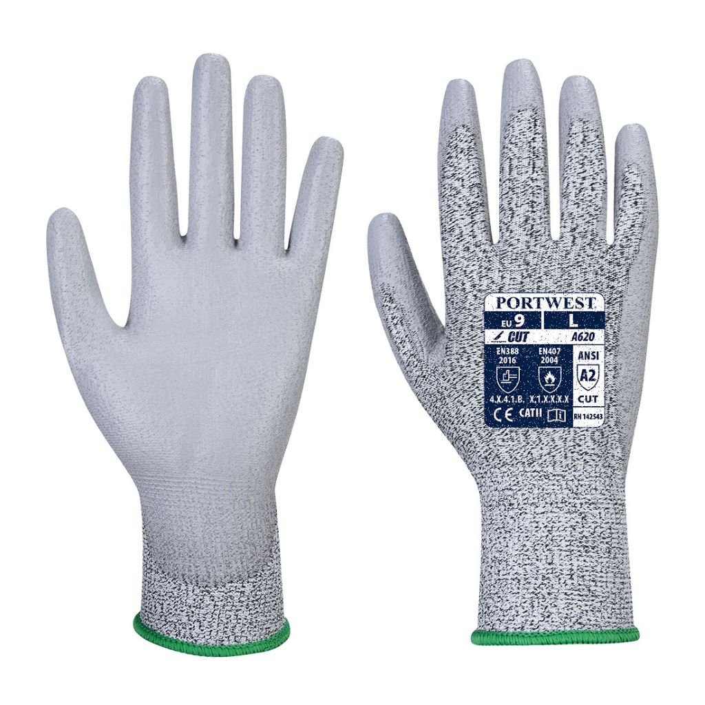 LR Cut PU Palm Glove A620 Grey