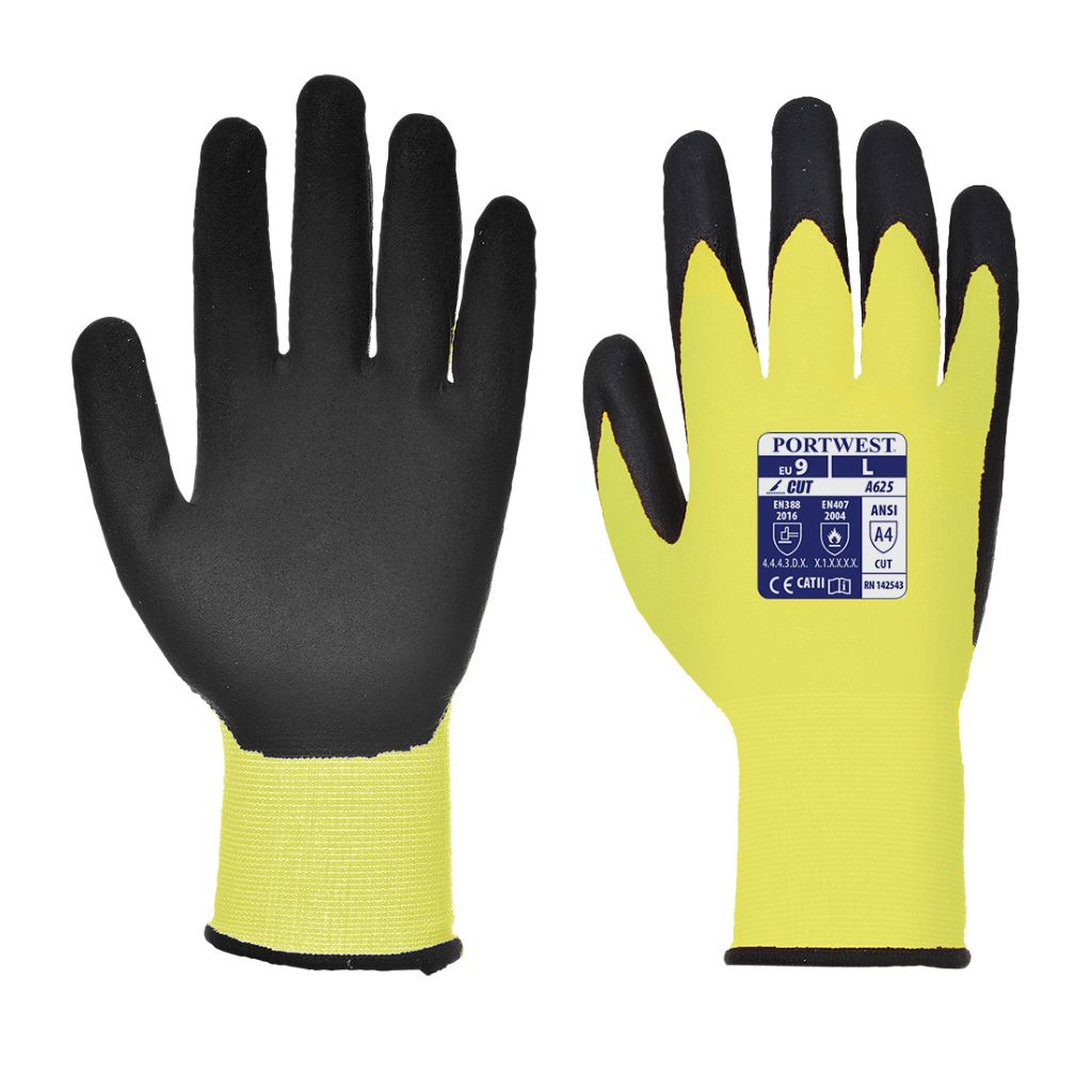 Vis-Tex PU Cut Resistant Glove A625 YellowBlack