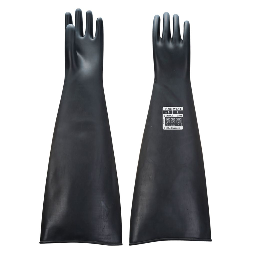 Heavy Latex Gauntlet  60cm A803 Black