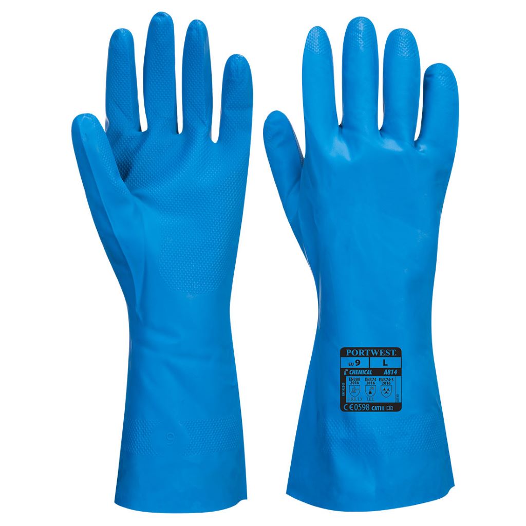 Food-Approved Nitrile Gauntlet A814 Blue