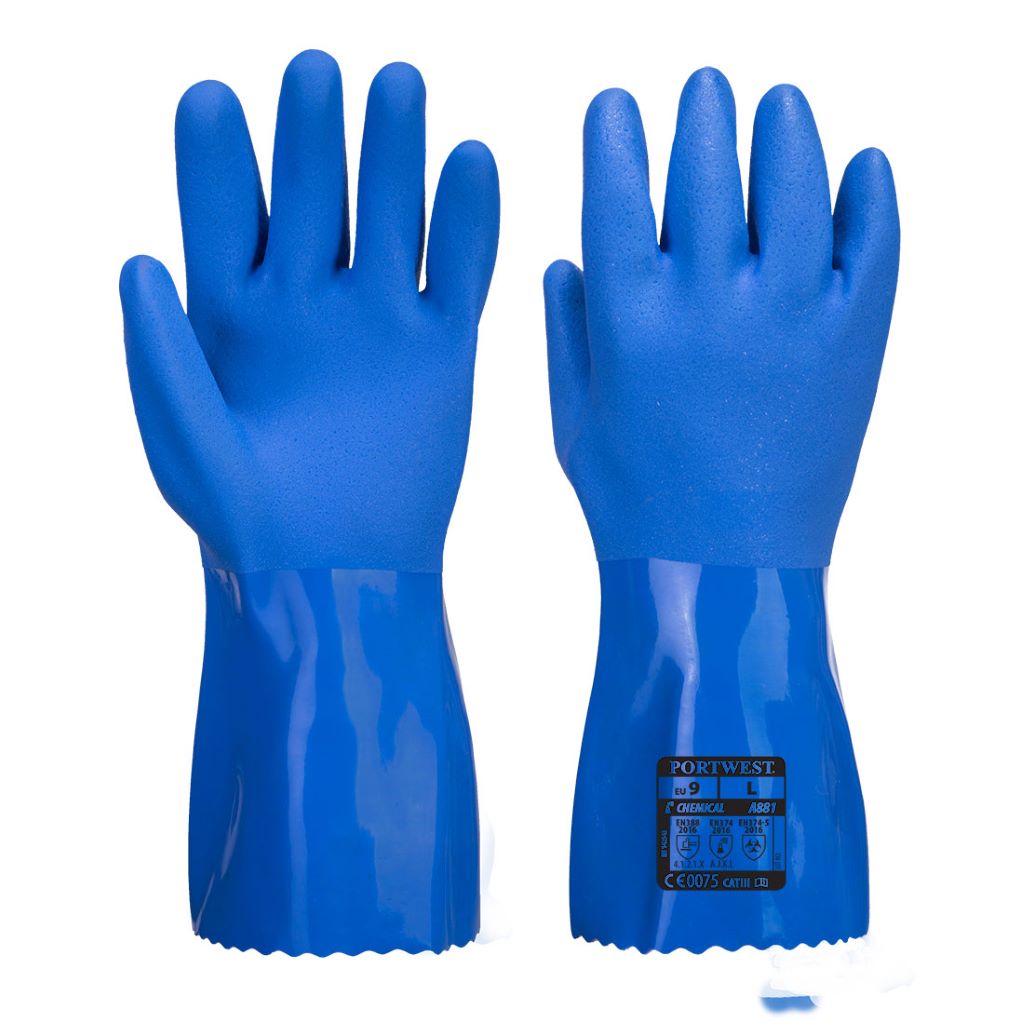 Marine Ultra PVC Chem Gauntlet A881 Blue