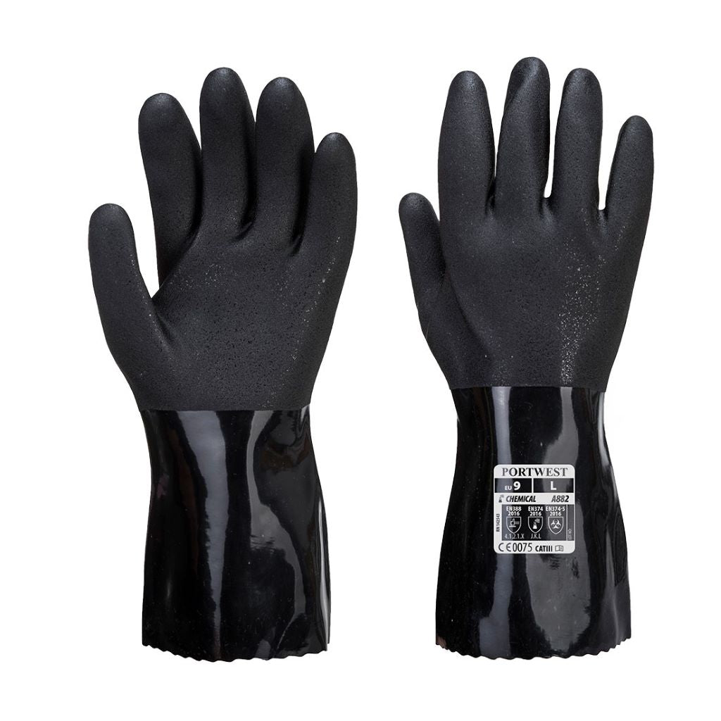 ESD PVC Chem Gauntlet A882 Black