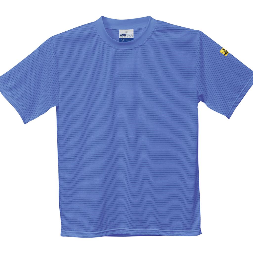 Antistatic ESD T-Shirt AS20 HospitalBlue