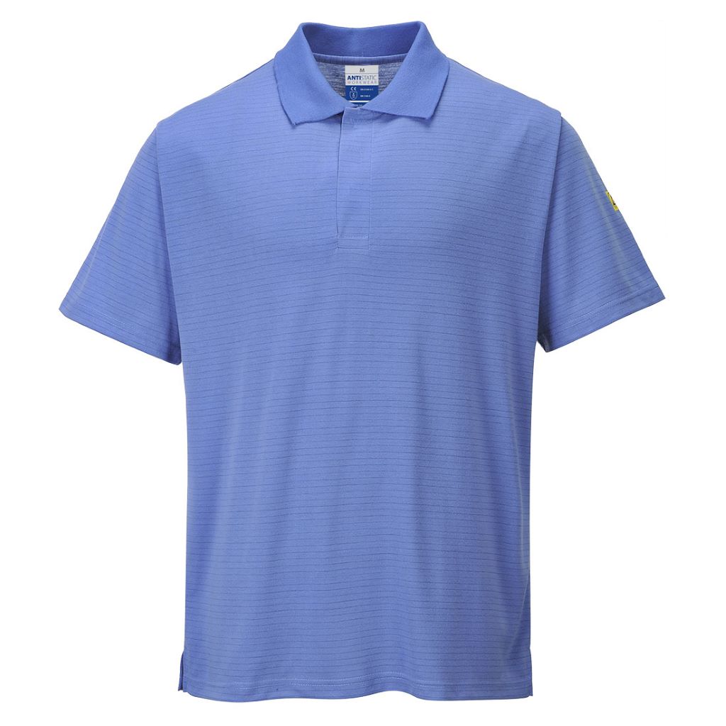 Antistatic ESD Polo Shirt AS21 HospitalBlue