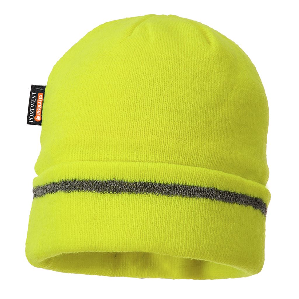 Knitted Hat Reflective Trim B023 Yellow