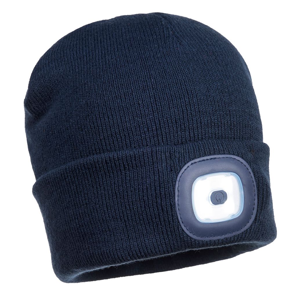 Rechargeable Twin LED Beanie B028 Navy