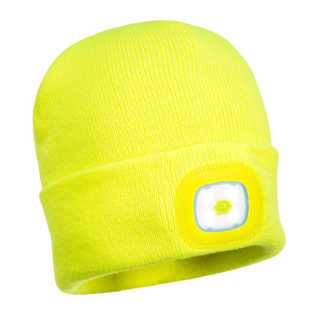 Rechargeable Twin LED Beanie B028 Yellow