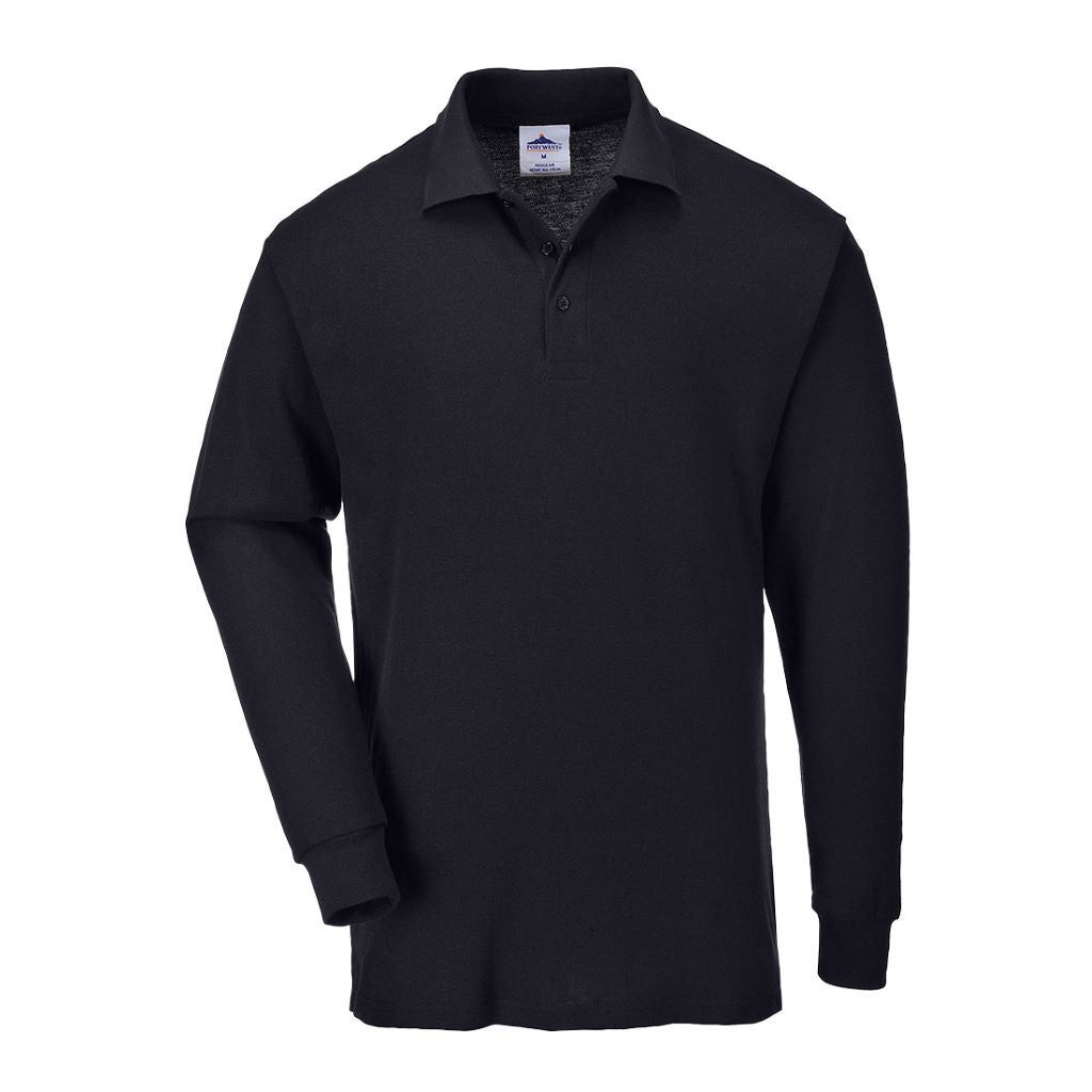 Long Sleeved Polo Shirt B212 Black