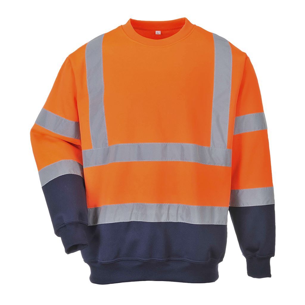 Hi-Vis 2-Tone Sweatshirt B306 OrangeNavy