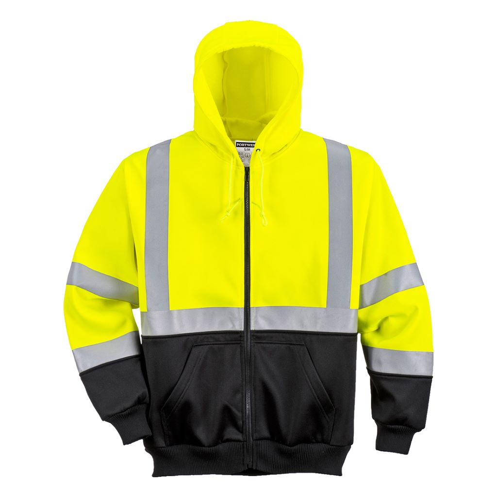 Hi-Vis 2-Tone Zipped Hoodie B315 YellowBlack