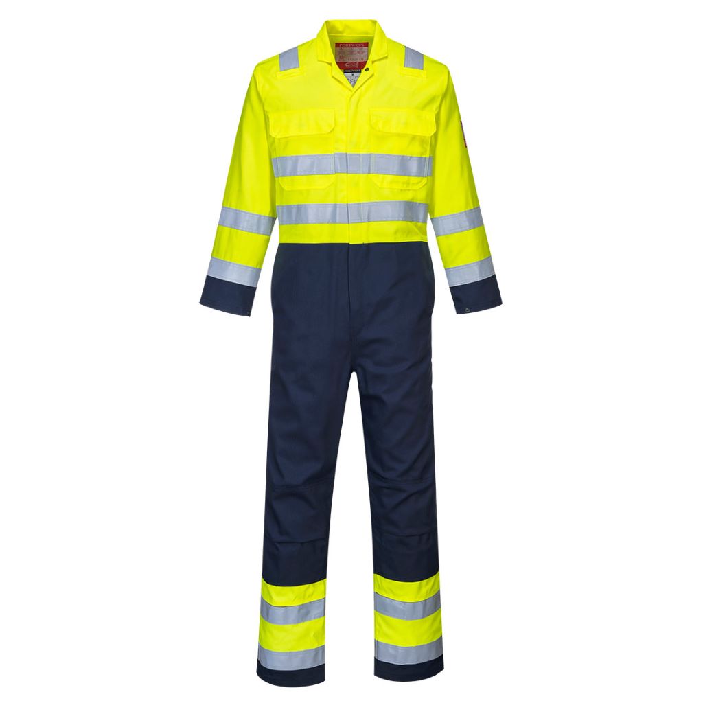BizFlame Pro Hi-Vis Coverall BIZ7 YellowNavy
