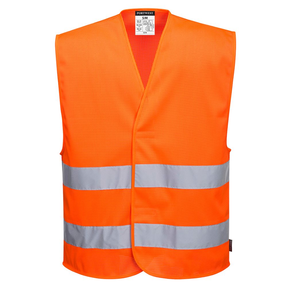 MeshAir Hi-Vis 2 Band Vest C374 Orange