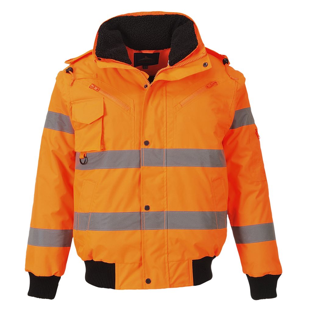 Hi-Vis 3 in 1 Bomber Jacket C467 Orange