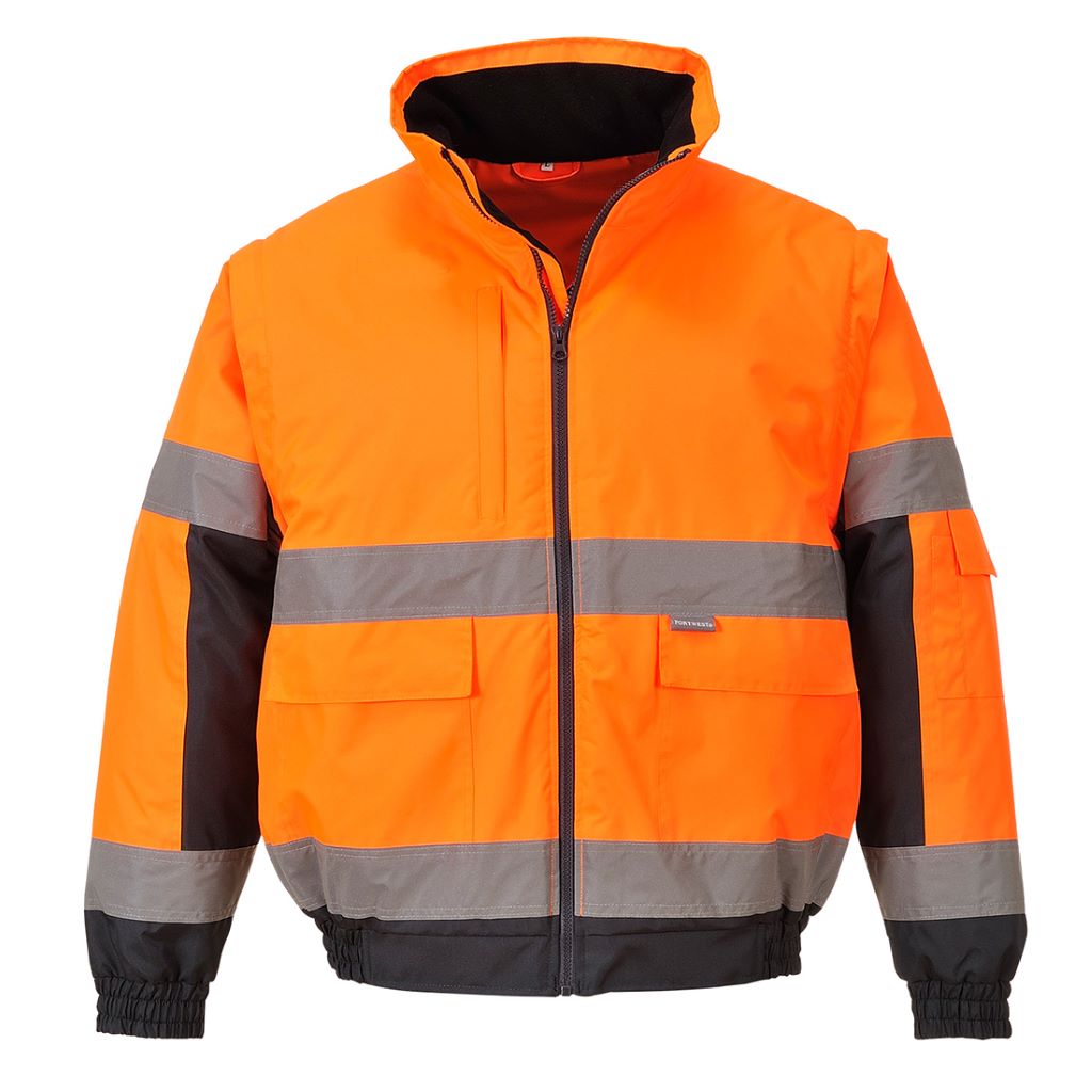 Hi-Vis 2in1 Bomber Jacket C468 Orange