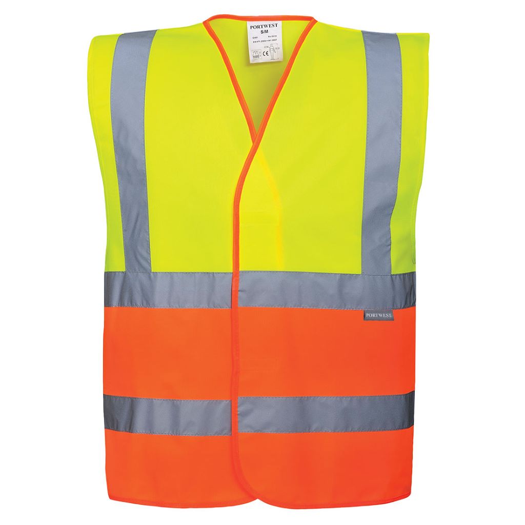 Two-Tone Hi-Vis Vest C481 YellowOrange