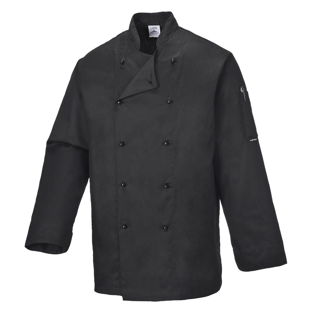 Somerset Chef Jacket C834 Black