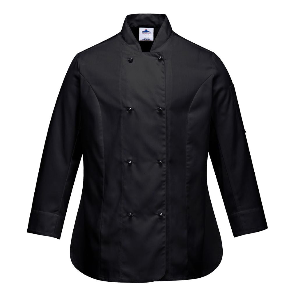Rachel Chef Jacket  L/S C837 Black