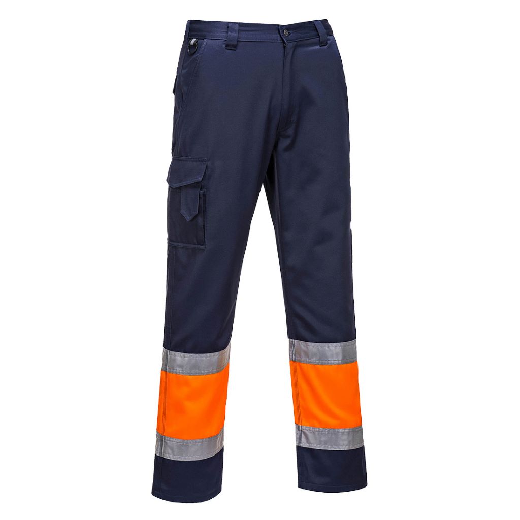 Hi-Vis 2-Tone Combat Trousers E049 OrangeNavy