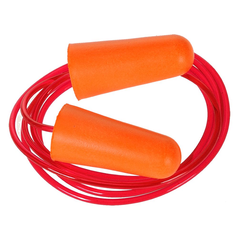 Corded PU Foam Ear Plug (200) EP08 Orange