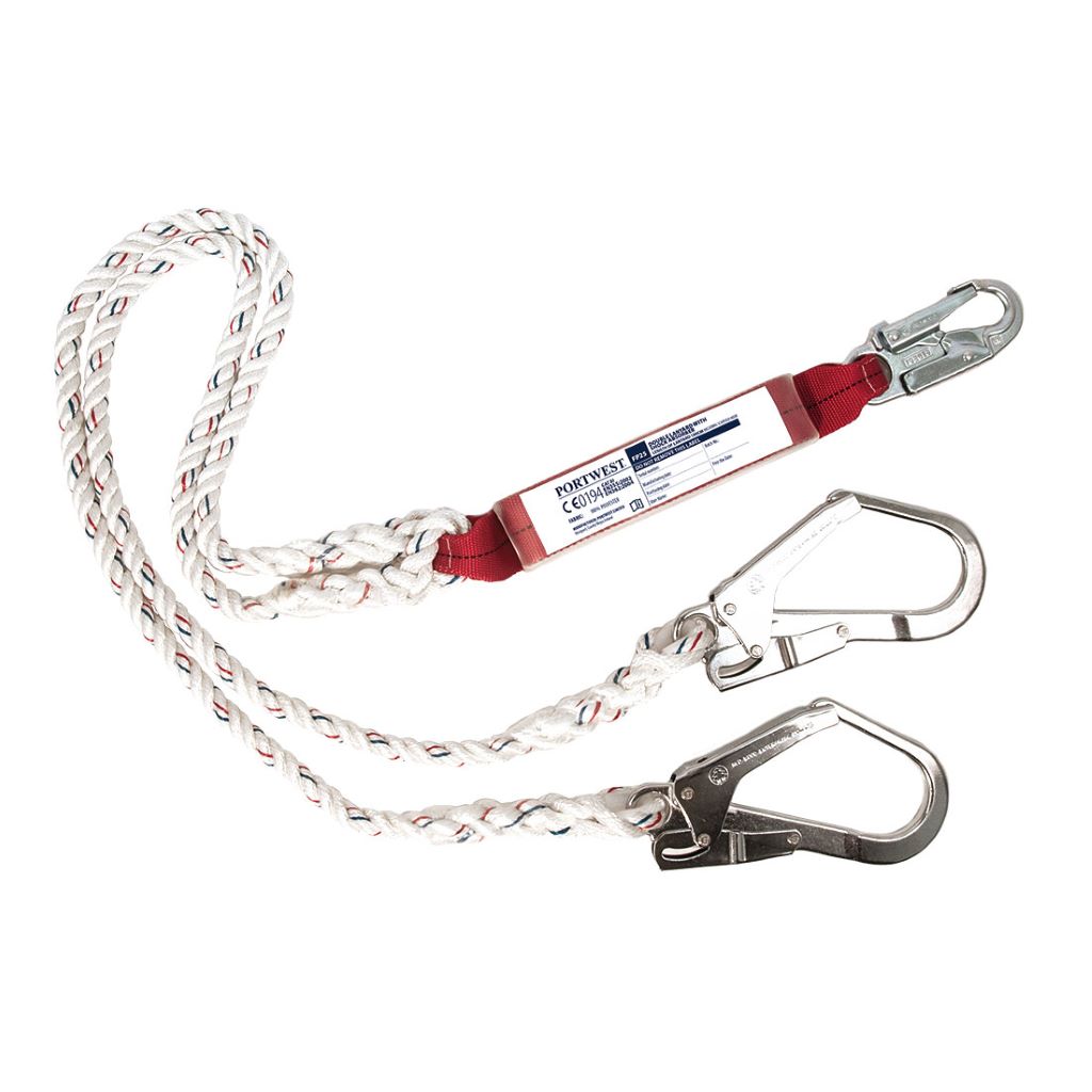Double Lanyard Shock Absorbing FP25 White