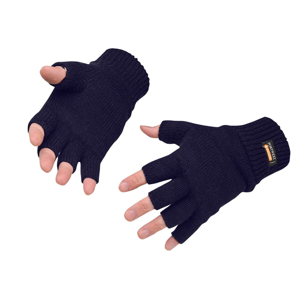 Knit Glove Fingerless GL14 Navy