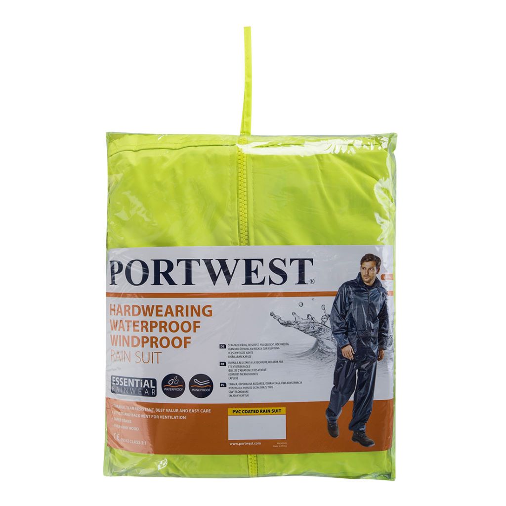 PVC Coated Rain Suit L440 Yellow