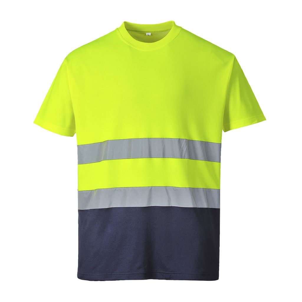 2-Tone Cotton Comfort T-Shirt S173 YellowNavy
