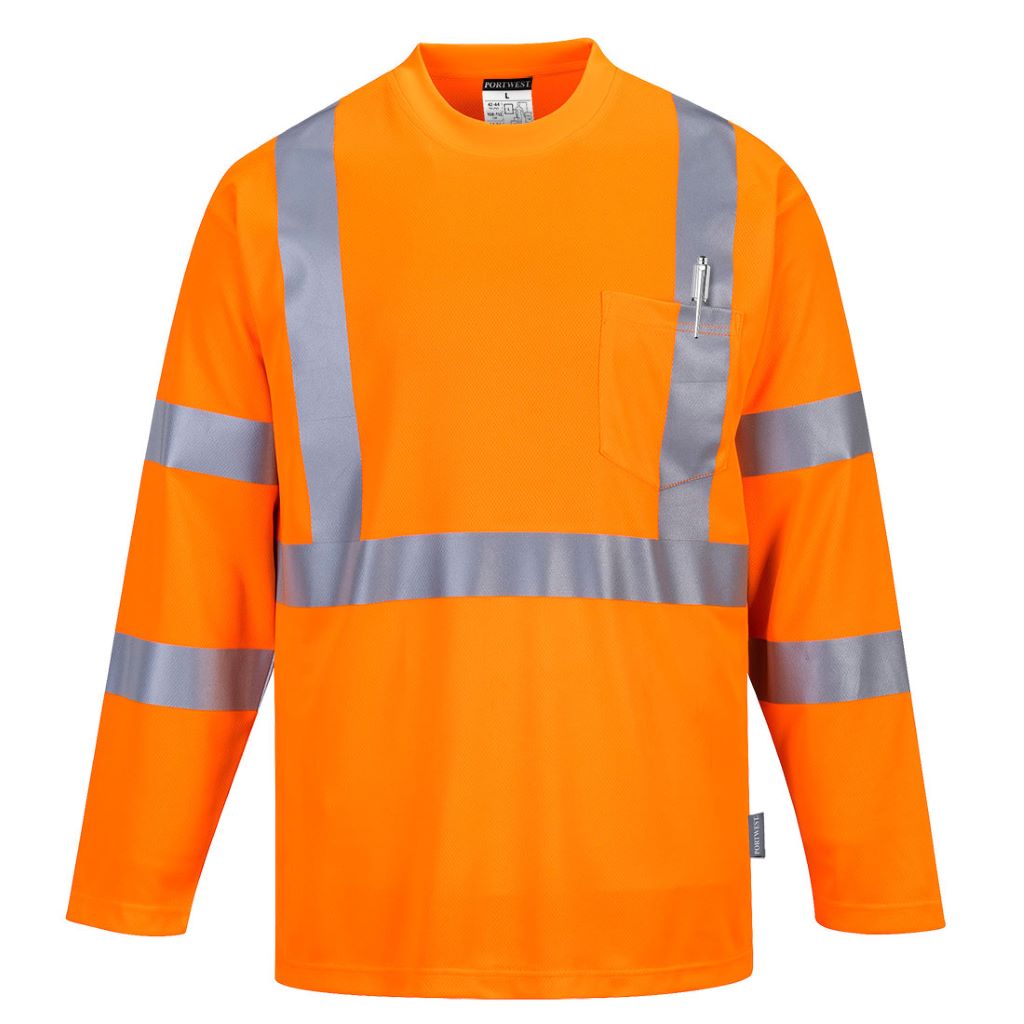 Hi-Vis Long Sleeved T-Shirt S191 Orange