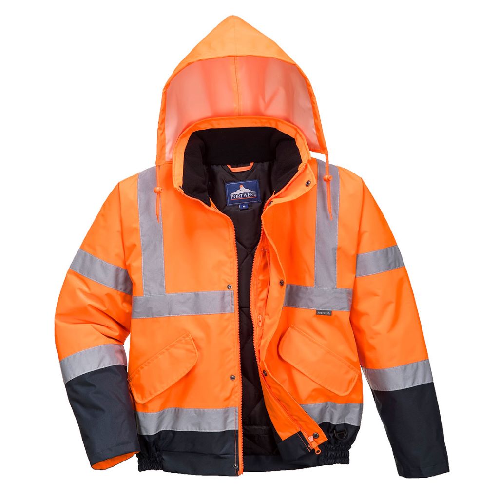 Hi-Vis 2-Tone Bomber Jacket S266 OrangeNavy