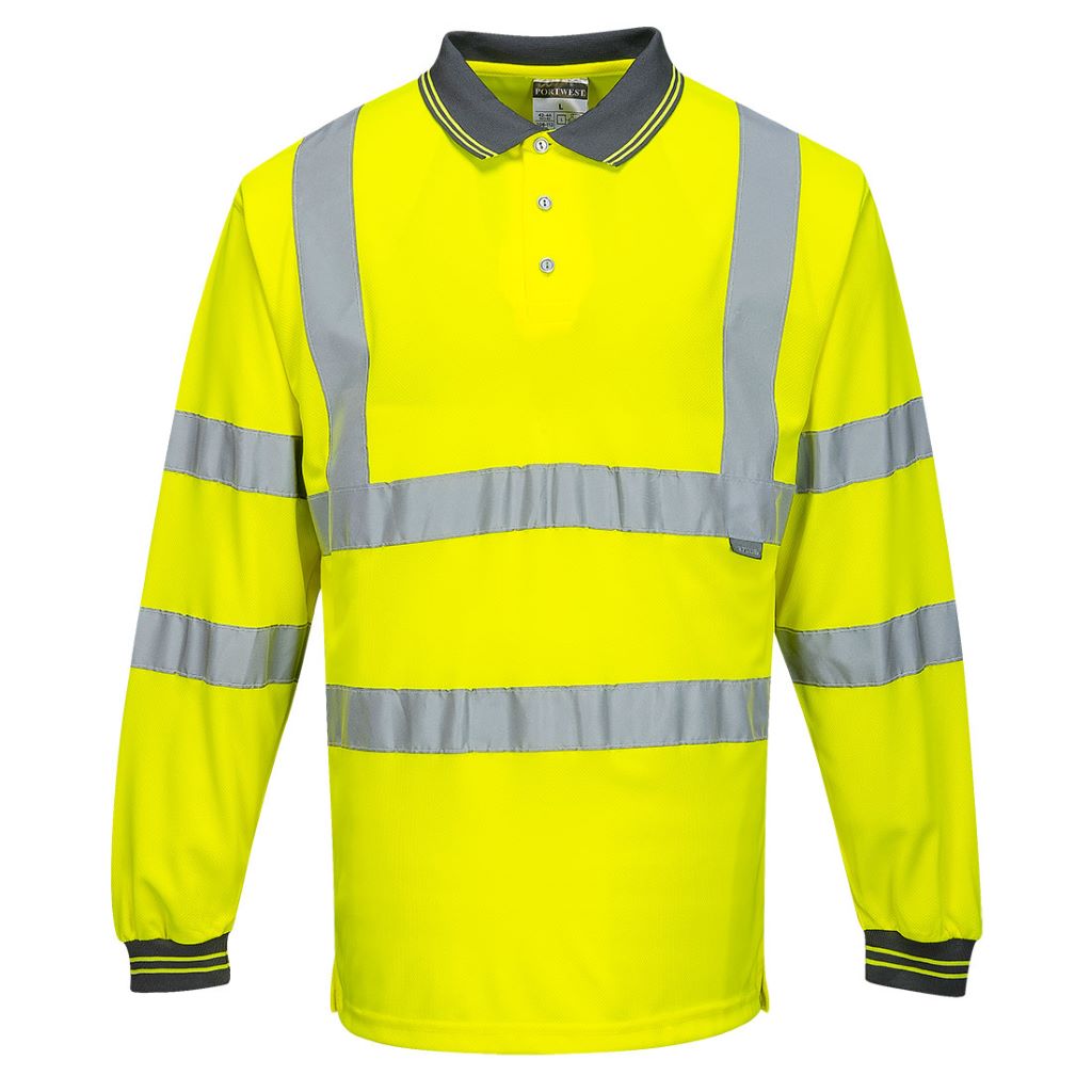 Hi-Vis Polo Shirt  L/S S277 Yellow