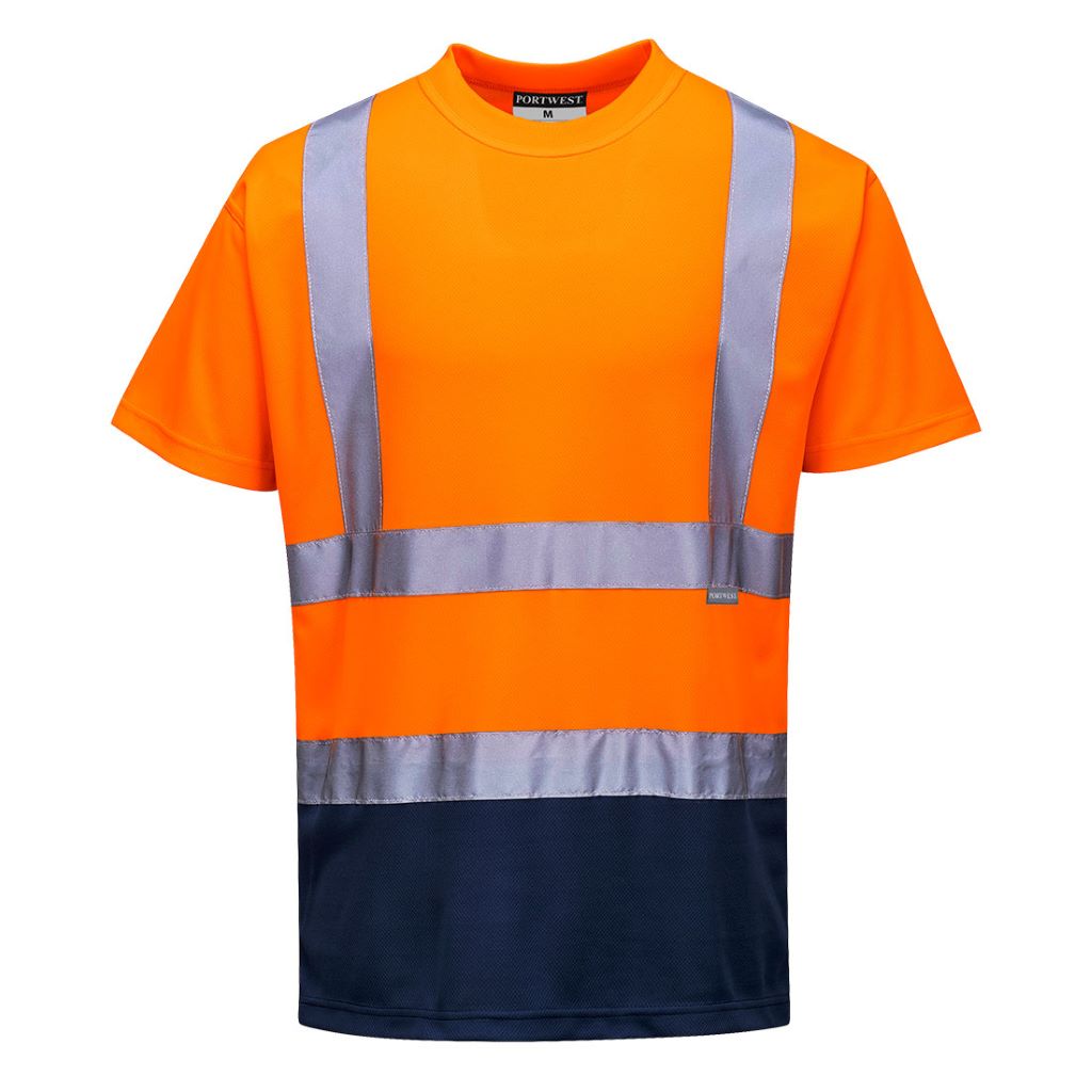 Hi-Vis 2-Tone T-Shirt S378 OrangeNavy
