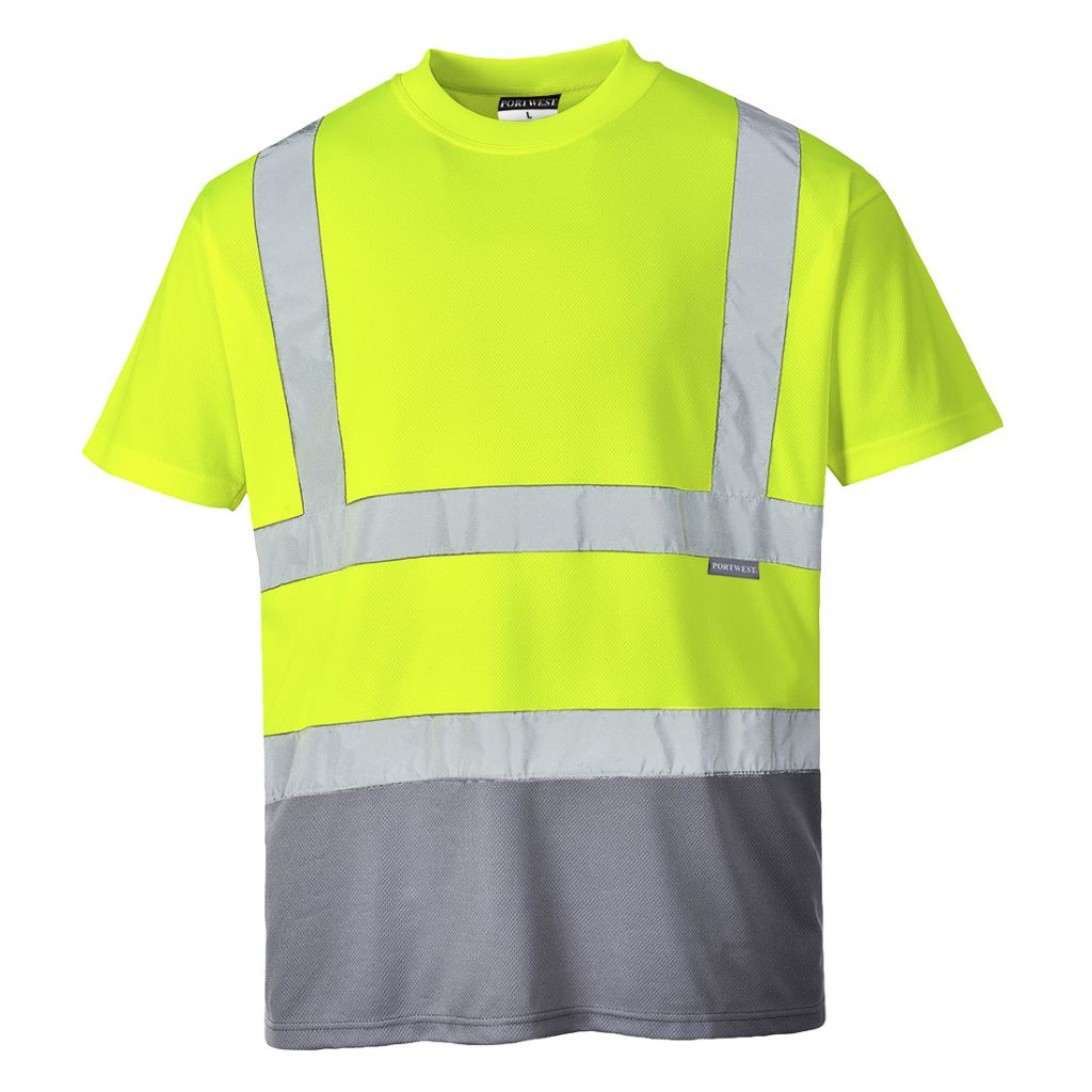 Hi-Vis 2-Tone T-Shirt S378 YellowGrey