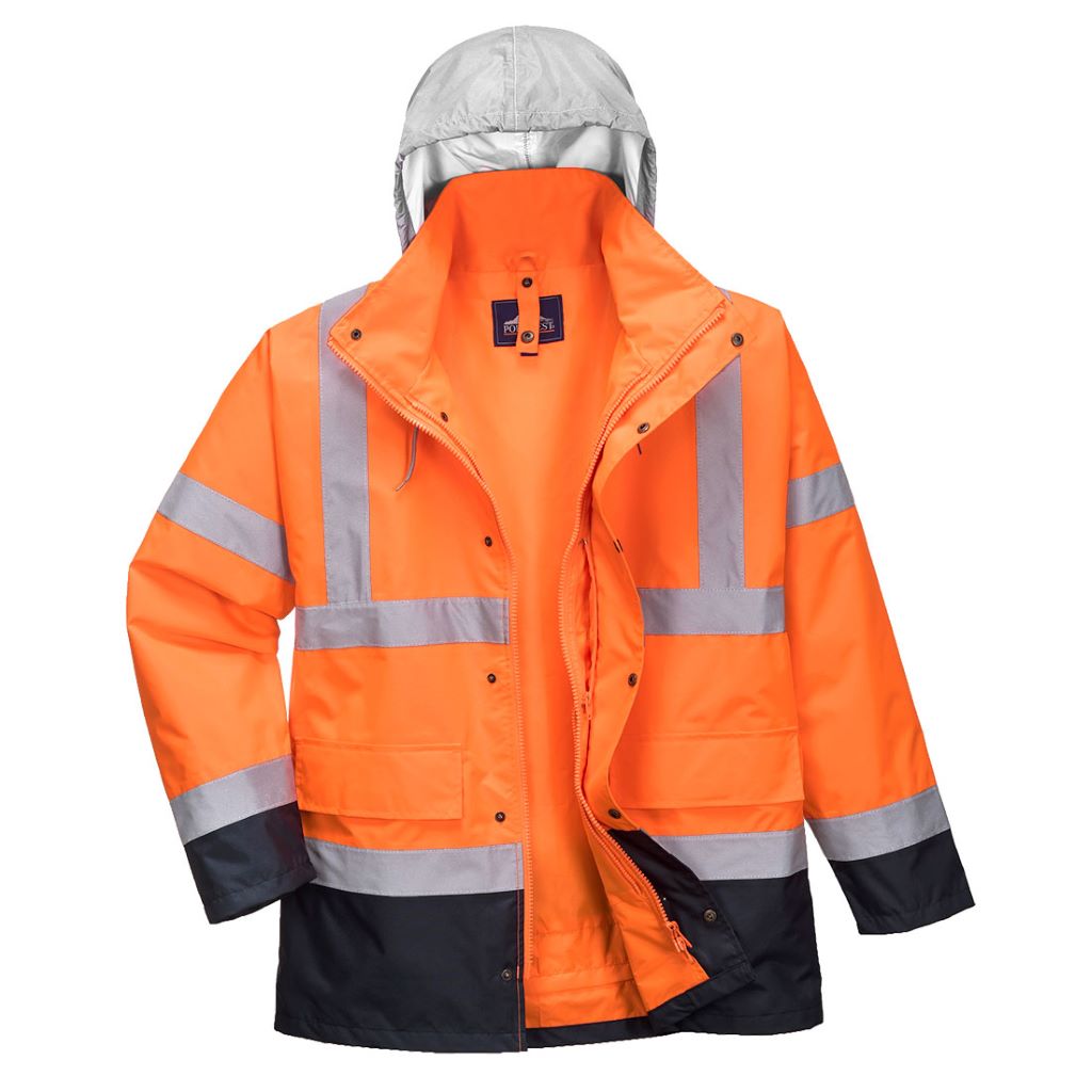 Hi-Vis 4in1 Contrast Jacket S471 OrangeNavy