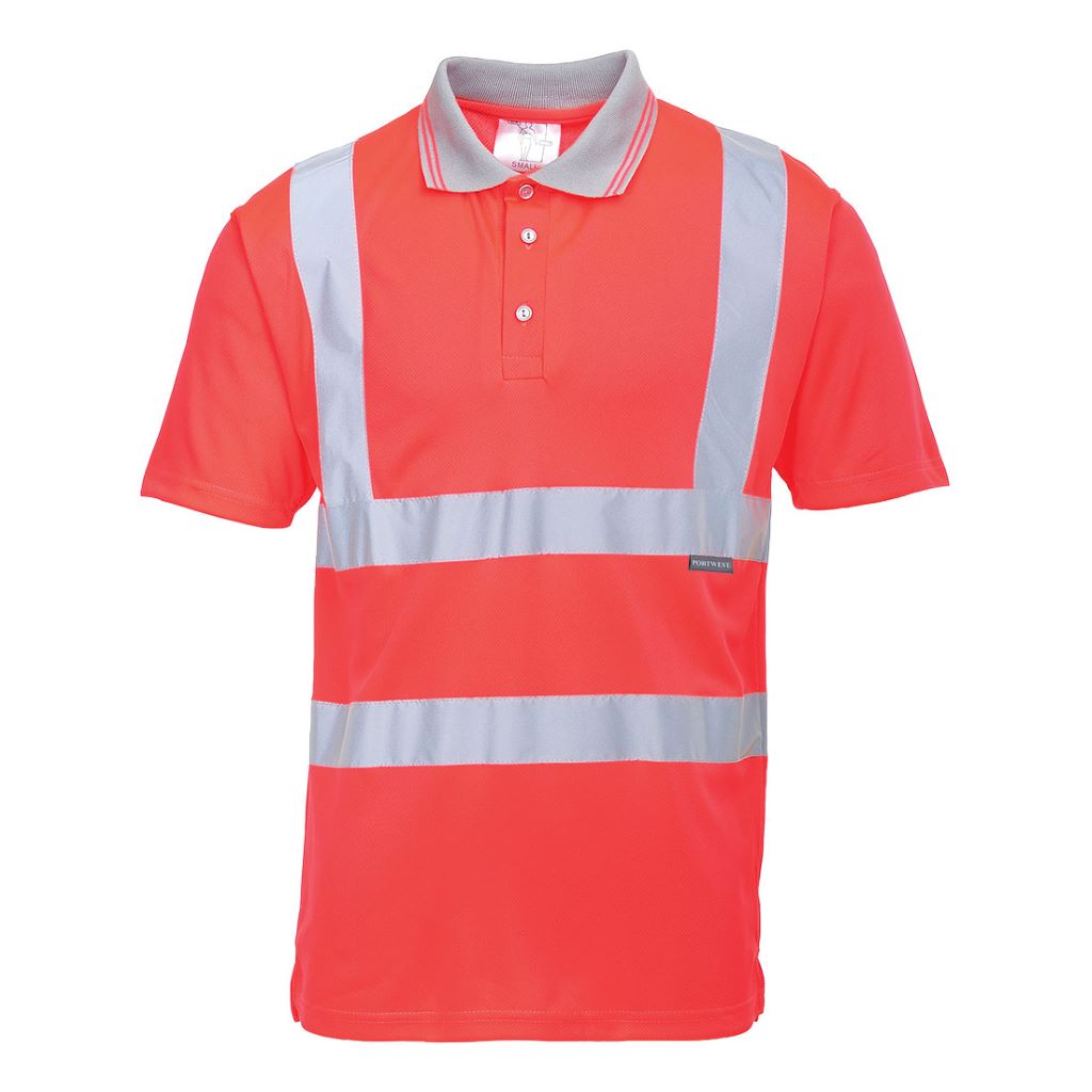 Hi-Vis S/S Polo Shirt S477 Red