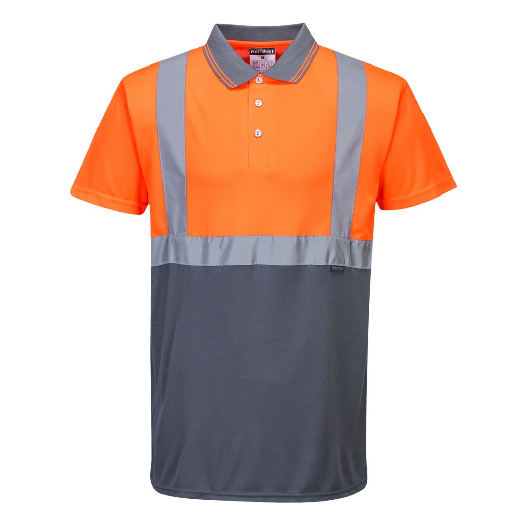 Hi-Vis 2-Tone Polo Shirt S479 OrangeGrey