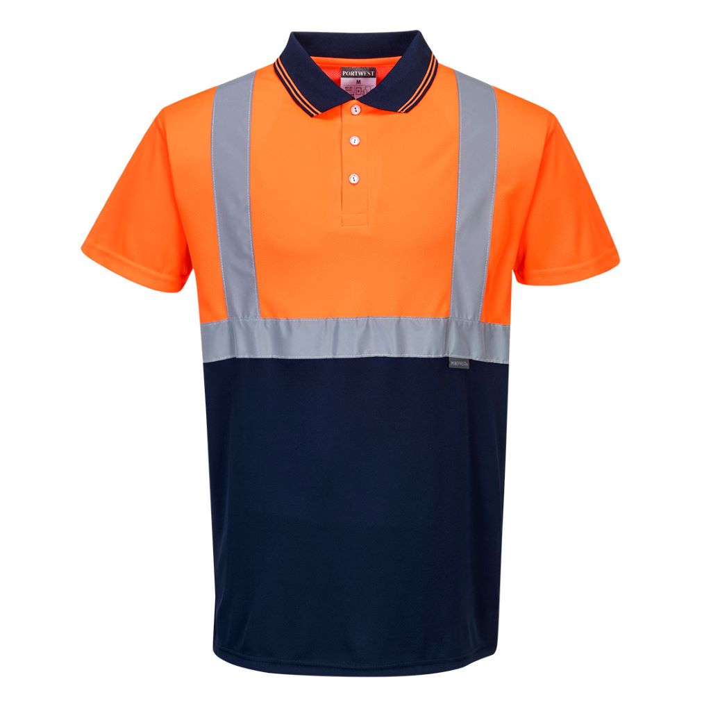 Hi-Vis 2-Tone Polo Shirt S479 OrangeNavy