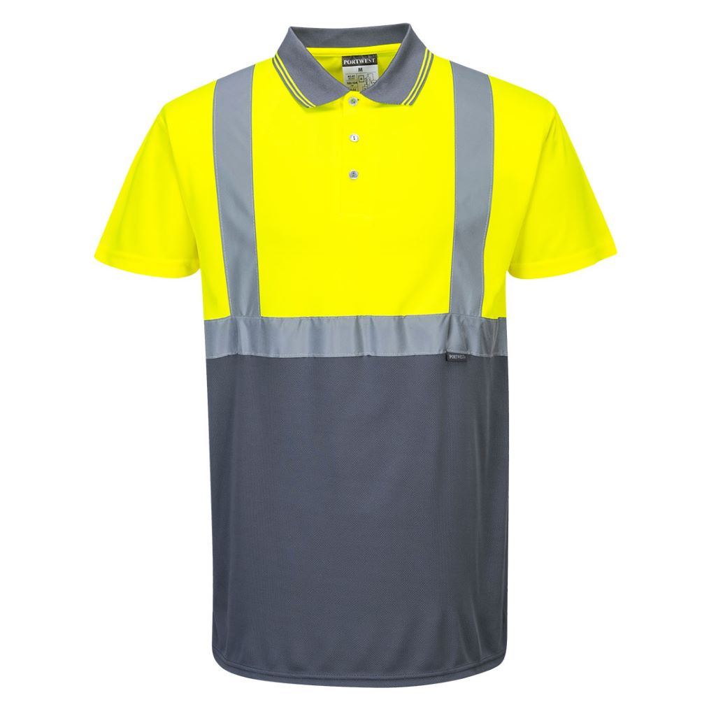 Hi-Vis 2-Tone Polo Shirt S479 YellowGrey