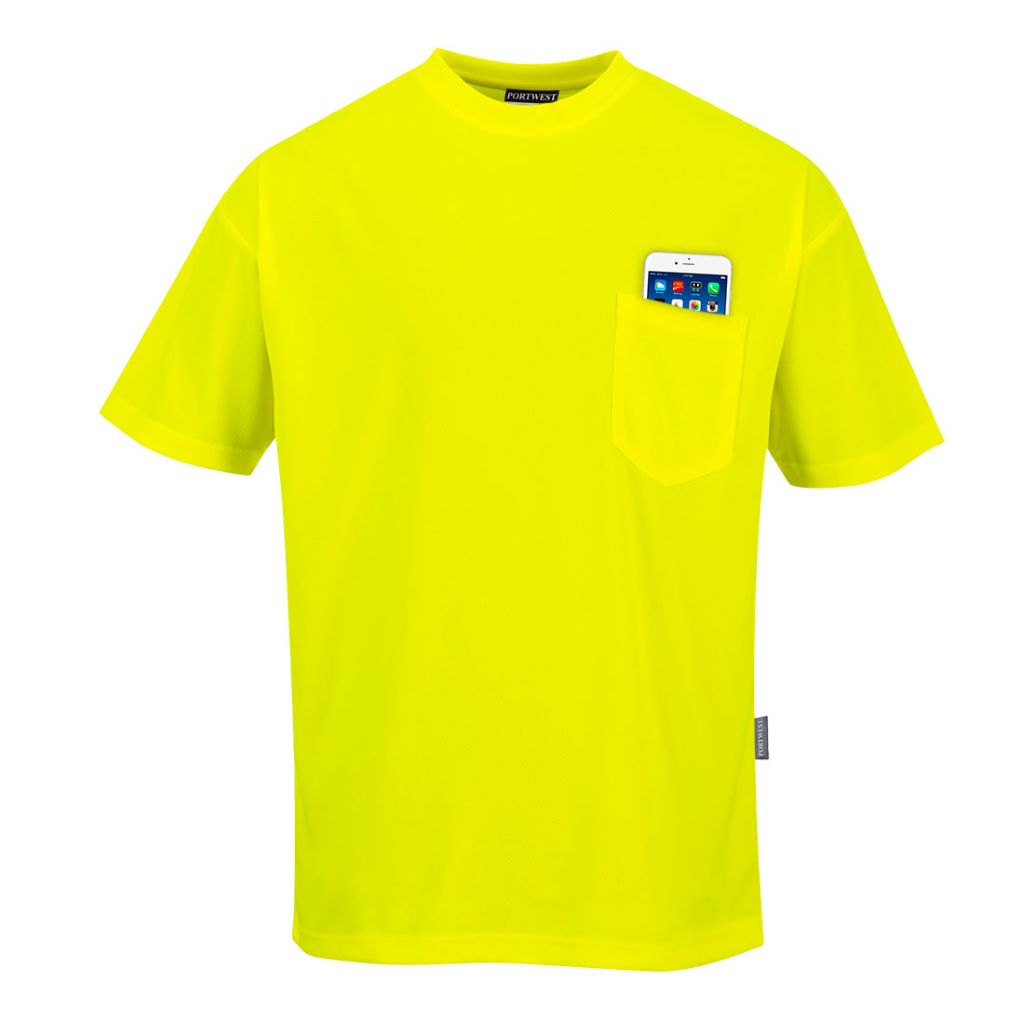 Short Sleeve Pocket T-Shirt S578 Yellow